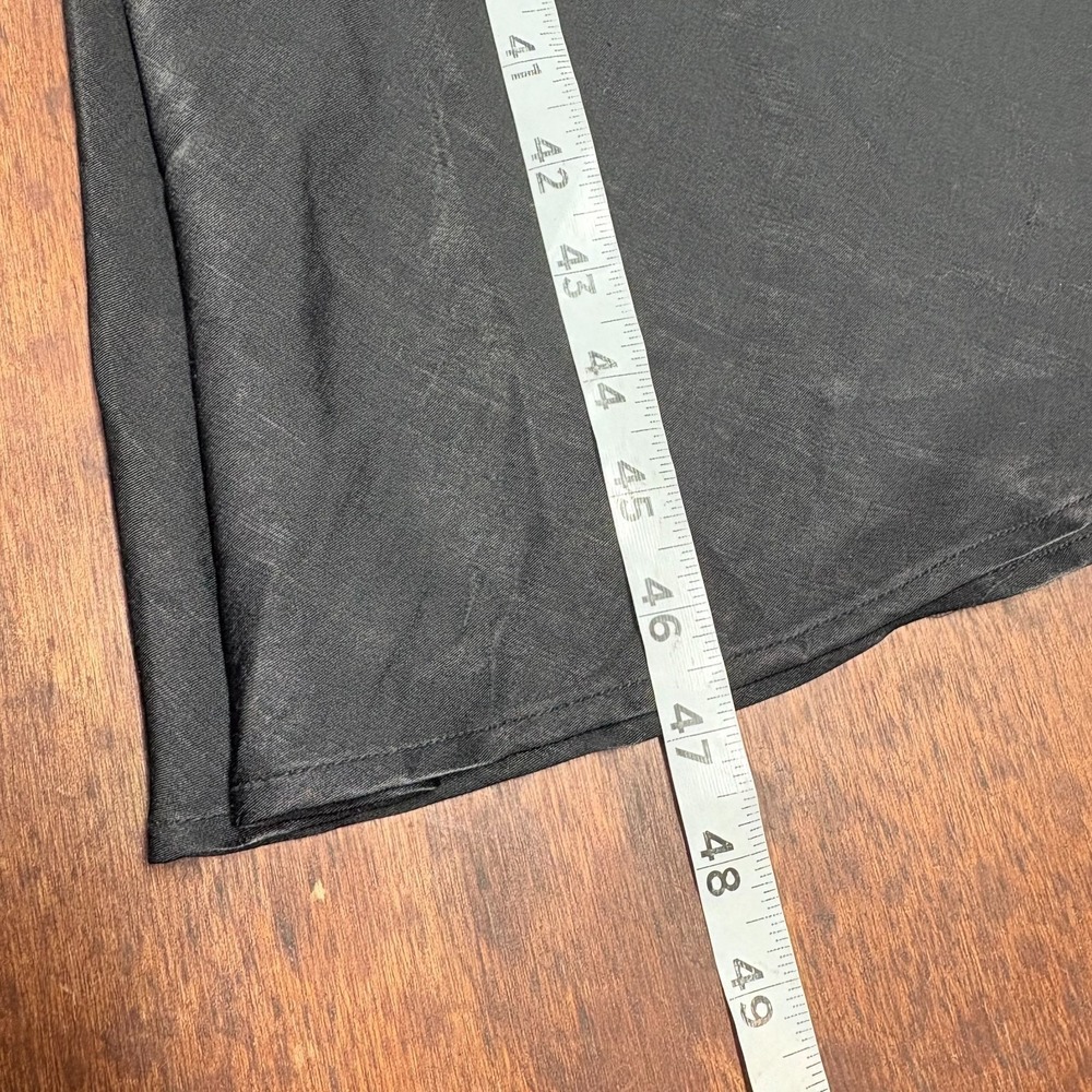 Black Satin Bias Cut Slip Dress Medium 90s Minimalist Indie Sleaze Dark Romantic - Picture 9 of 13